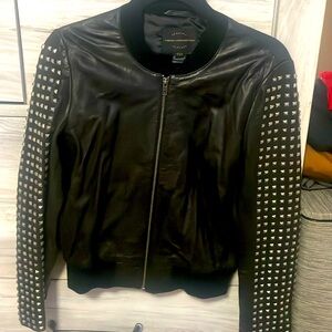 French connection genuine leather bomber